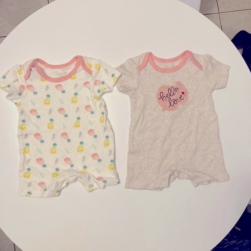 Set of 2 Pineapple Romper & Hello Love Romper